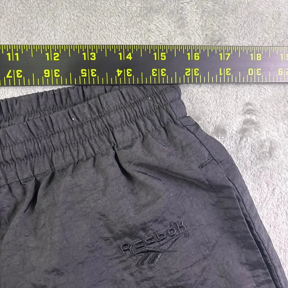 Vintage 90s Reebok Black Track Pants Men’s Large Baggy Y2K Sportswear Nylon